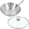 Demeyere Apollo Wok Met Steel ø 30 Cm Rvs Glans + Gratis Glasdeksel 30 Cm -Keukenbenodigdheden Winkel 5412191000571 52930 np