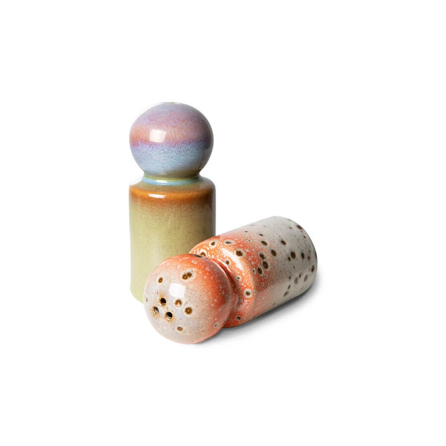 HK Living 70's ACE7082 Peper- En Zoutstel 9,8 Cm Aardewerk Asteroids-Peat 2-delig 3 HK Living 70's ACE7082 Peper- En Zoutstel 9,8 Cm Aardewerk Asteroids-Peat 2-delig - Afbeelding 2