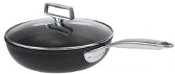 Cristel Castel'pro Exceliss+ Ultralu Sauteerpan Met Anti-aanbaklaag En Glasdeksel ø 28 Cm Aluminium Zwart