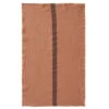 Charvet DOUDOU Theedoek 75 X 45 Cm Linnen Terracotta Met Bruine Streep 2 Charvet DOUDOU Theedoek 75 X 45 Cm Linnen Terracotta Met Bruine Streep -Keukenbenodigdheden Winkel t doudou terracotta